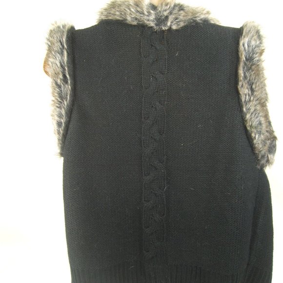 Wet Seal Womens Sweater Vest Medium Brown Faux Fur - Picture 5 of 7